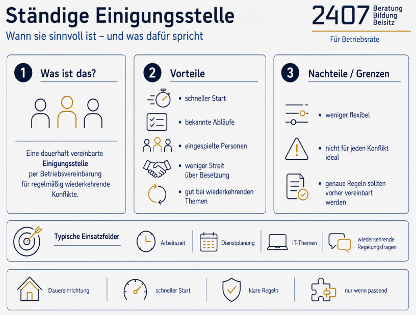 Unterschied zwischen Einigungsstelle und Dauereinigungsstelle