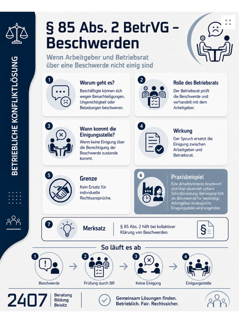 Beschwerdeverfahren nach §§ 84, 85 BetrVG